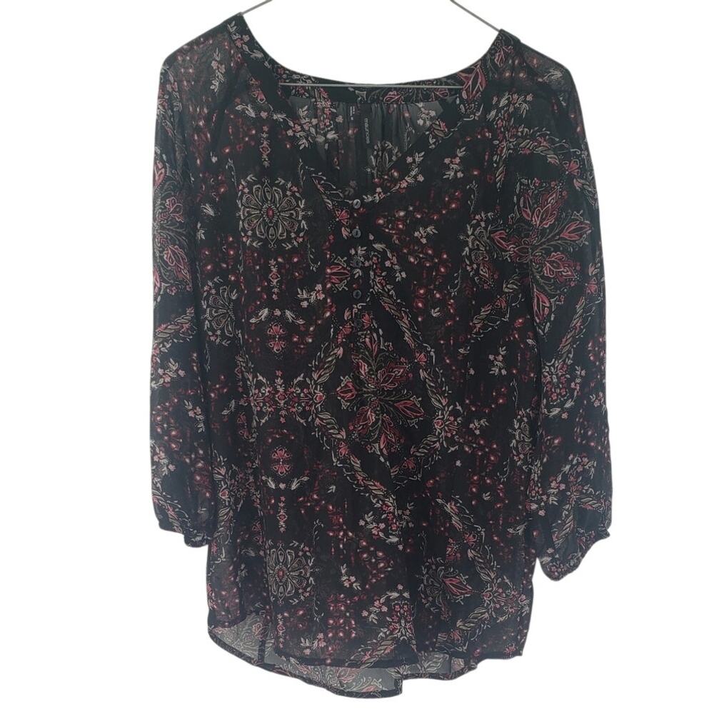 MAURICES 3/4 Sleeve Floral Top Womens Size Small S